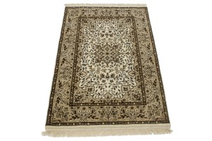 Cream Floral Kirman 3X4 Oriental Rug