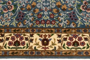 Teal Blue Floral Kirman 3X10 Oriental Runner Rug