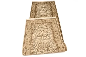 Cream Floral Kirman 3X10 Oriental Runner Rug