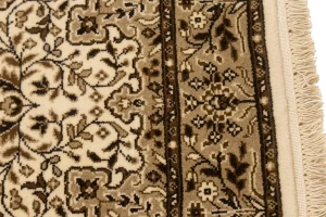 Cream Floral Kirman 3X10 Oriental Runner Rug