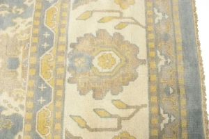 Blue-gray Floral 12X20 Oushak Chobi Oriental Rug