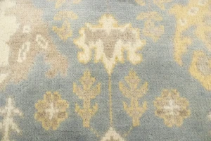 Blue-gray Floral 12X20 Oushak Chobi Oriental Rug