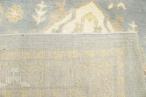 Blue-gray Floral 12X20 Oushak Chobi Oriental Rug