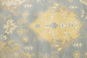 Blue-gray Floral 12X20 Oushak Chobi Oriental Rug