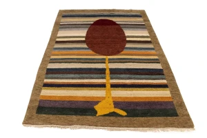 Multicolored Pictorial 6X8 Indo-Gabbeh Oriental Rug
