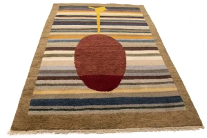 Multicolored Pictorial 6X8 Indo-Gabbeh Oriental Rug