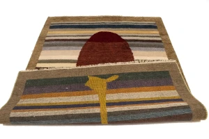 Multicolored Pictorial 6X8 Indo-Gabbeh Oriental Rug