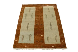 Rust Pictorial Tribal 5'3X6'6 Indo-Gabbeh Oriental Rug