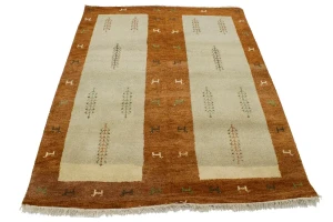Rust Pictorial Tribal 5'3X6'6 Indo-Gabbeh Oriental Rug