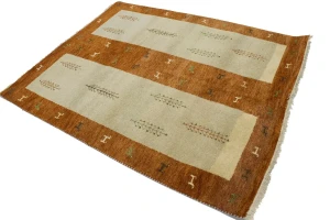 Rust Pictorial Tribal 5'3X6'6 Indo-Gabbeh Oriental Rug