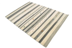 Multicolored Stripes 5X7 Indo-Gabbeh Oriental Rug