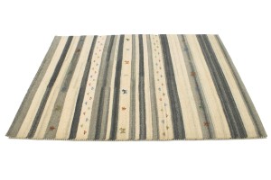 Multicolored Stripes 5X7 Indo-Gabbeh Oriental Rug