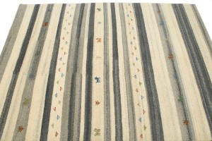 Multicolored Stripes 5X7 Indo-Gabbeh Oriental Rug