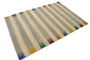 Multicolored Stripes 5X7 Indo-Gabbeh Oriental Rug