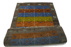 Multicolored Pictorial Tribal 4X6 Indo-Gabbeh Oriental Rug