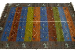 Multicolored Pictorial Tribal 4X6 Indo-Gabbeh Oriental Rug
