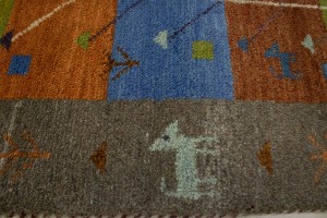 Multicolored Pictorial Tribal 4X6 Indo-Gabbeh Oriental Rug