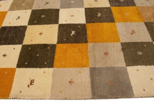Multicolored Tribal Checker 7X10 Indo-Gabbeh Oriental Rug