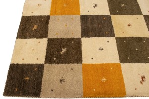 Multicolored Tribal Checker 7X10 Indo-Gabbeh Oriental Rug