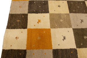 Multicolored Tribal Checker 7X10 Indo-Gabbeh Oriental Rug