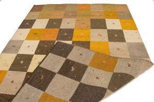Multicolored Tribal Checker 7X10 Indo-Gabbeh Oriental Rug