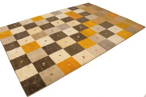 Multicolored Tribal Checker 7X10 Indo-Gabbeh Oriental Rug