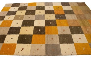 Multicolored Tribal Checker 7X10 Indo-Gabbeh Oriental Rug
