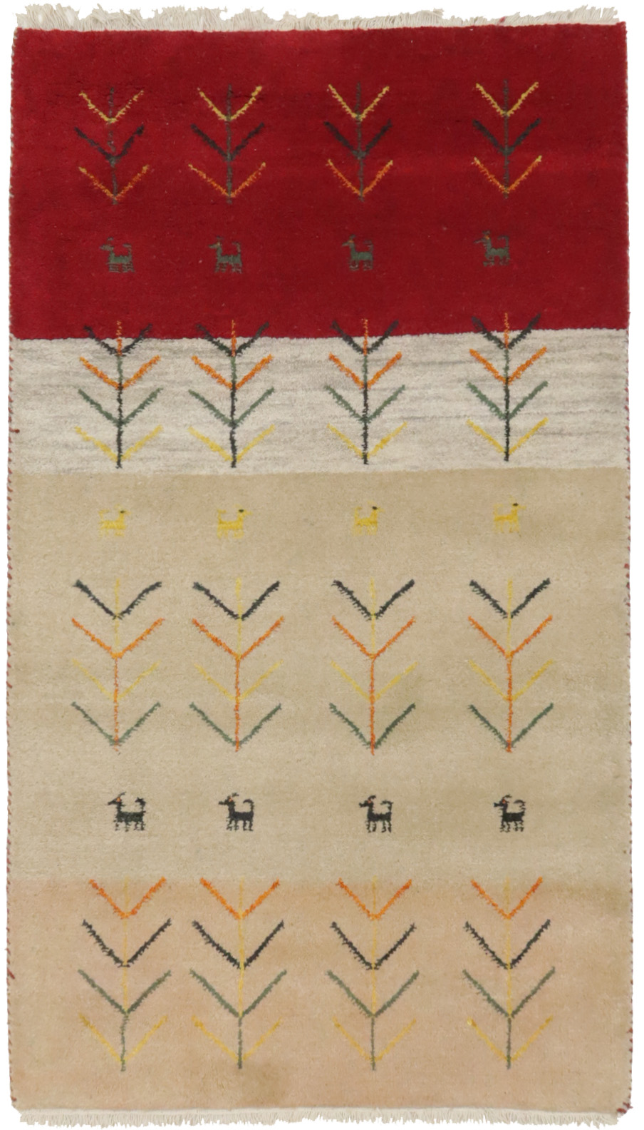 Multicolored Tribal Stripes 3X5 Indo-Gabbeh Oriental Rug