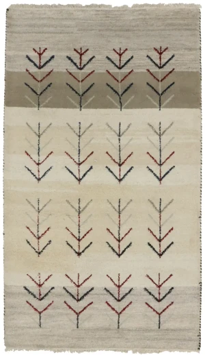 Multicolored Stripes Tribal 3X5 Indo-Gabbeh Oriental Rug