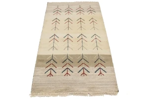 Multicolored Stripes Tribal 3X5 Indo-Gabbeh Oriental Rug