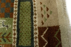 Beige Geometric 2X4 Indo-Gabbeh Oriental Rug