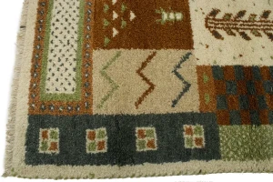 Beige Geometric 2X4 Indo-Gabbeh Oriental Rug