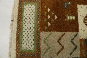 Beige Geometric 2X4 Indo-Gabbeh Oriental Rug