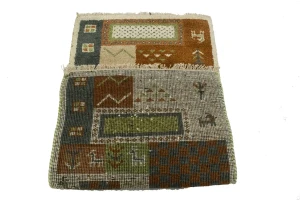 Beige Geometric 2X4 Indo-Gabbeh Oriental Rug