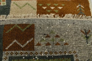 Beige Geometric 2X4 Indo-Gabbeh Oriental Rug