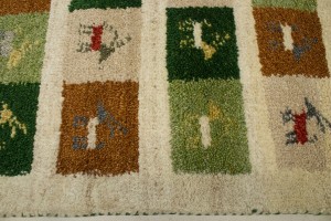 Multicolored Geometric 2X4 Indo-Gabbeh Oriental Rug