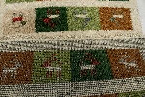 Multicolored Geometric 2X4 Indo-Gabbeh Oriental Rug