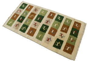 Multicolored Geometric 2X4 Indo-Gabbeh Oriental Rug