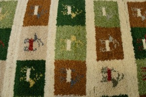 Multicolored Geometric 2X4 Indo-Gabbeh Oriental Rug