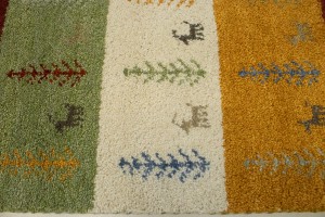 Multicolored Stripes Tribal 2X4 Indo-Gabbeh Oriental Rug