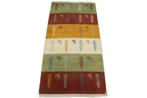 Multicolored Stripes Tribal 2X4 Indo-Gabbeh Oriental Rug