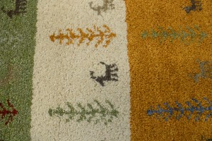 Multicolored Stripes Tribal 2X4 Indo-Gabbeh Oriental Rug