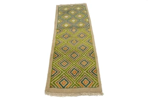 Beige & Green Tribal 2X6 Indo-Gabbeh Oriental Rug