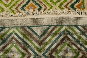 Beige & Green Tribal 2X6 Indo-Gabbeh Oriental Rug