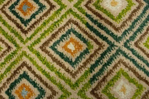 Beige & Green Tribal 2X6 Indo-Gabbeh Oriental Rug