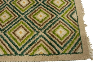 Beige & Green Tribal 2X6 Indo-Gabbeh Oriental Rug