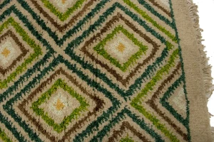 Beige & Green Tribal 2X6 Indo-Gabbeh Oriental Rug