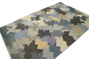 Multicolored Abstract 7X10 Indo-Gabbeh Oriental Rug