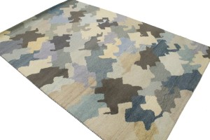Multicolored Abstract 7X10 Indo-Gabbeh Oriental Rug