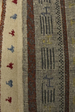 Cream Stripes Tribal 3X8 Indo-Gabbeh Oriental Runner Rug